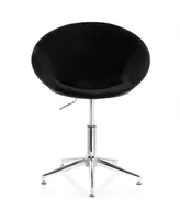 Elama 2 Piece Adjustable Velvet Accent Chair in Black with Chrome Finish