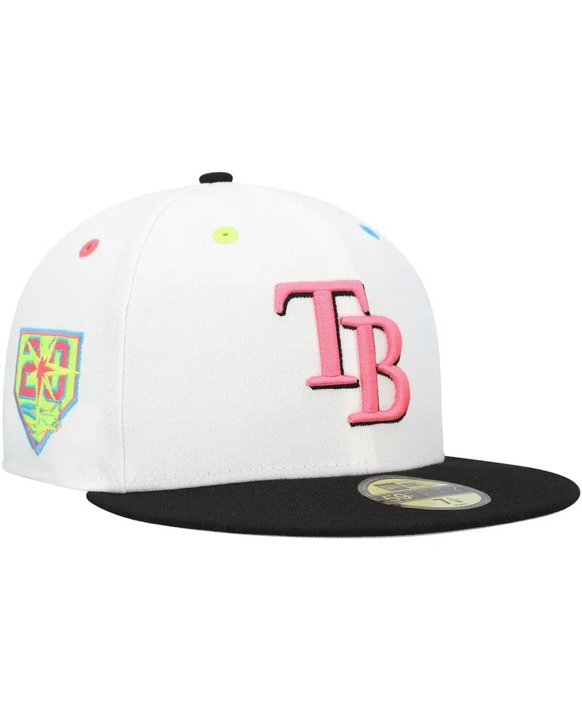 Men's New Era White Tampa Bay Rays Neon Eye 59FIFTY Fitted Hat