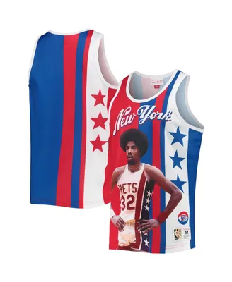 Men's Mitchell & Ness Julius Erving Blue, Red New York Nets Sublimated Player Tank Top