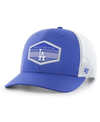 Men's '47 Brand Royal, White Los Angeles Dodgers Spring Training Burgess Trucker Snapback Hat