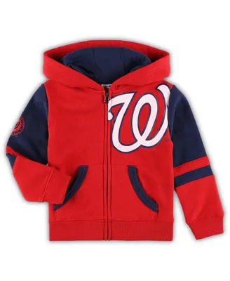 Toddler Boys and Girls Red Washington Nationals Fleece Hoodie Full-Zip Jacket