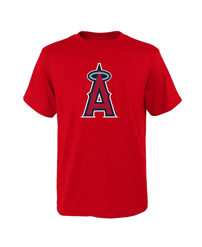 Big Boys and Girls Red Los Angeles Angels Logo Primary Team T-shirt