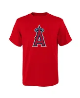 Big Boys and Girls Red Los Angeles Angels Logo Primary Team T-shirt