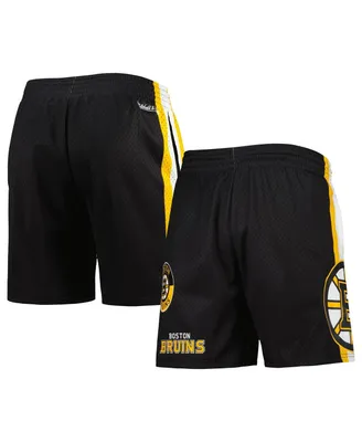 Men's Mitchell & Ness Black Boston Bruins City Collection Mesh Shorts