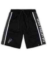 Men's Fanatics Black San Antonio Spurs Big and Tall Referee Iconic Mesh Shorts