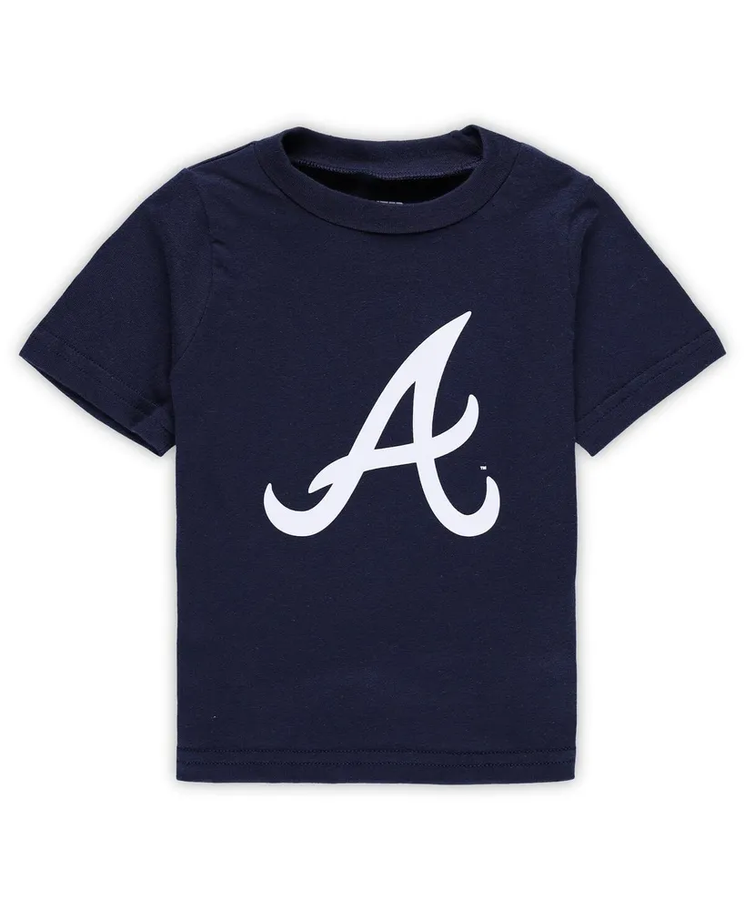 Infant Boys and Girls Navy Atlanta Braves Team Crew Primary Logo T-shirt