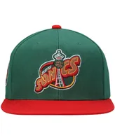 Men's Mitchell & Ness Green, Red Seattle SuperSonics Hardwood Classics Snapback Hat