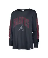 Women's '47 Brand Navy Atlanta Braves Statement Long Sleeve T-shirt