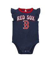 Newborn and Infant Boys Girls Navy, Heather Gray Boston Red Sox Little Fan Two-Pack Bodysuit Set