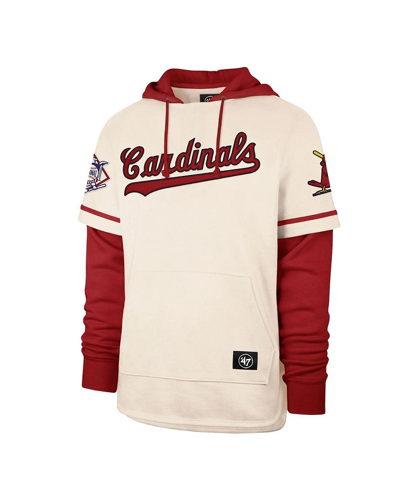 Men's '47 Brand Cream St. Louis Cardinals Trifecta Shortstop Pullover Hoodie