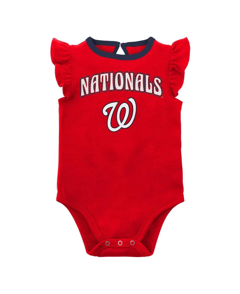 Infant Boys and Girls Red Heather Gray Washington Nationals Little Fan Two-Pack Bodysuit Set