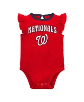 Infant Boys and Girls Red Heather Gray Washington Nationals Little Fan Two-Pack Bodysuit Set