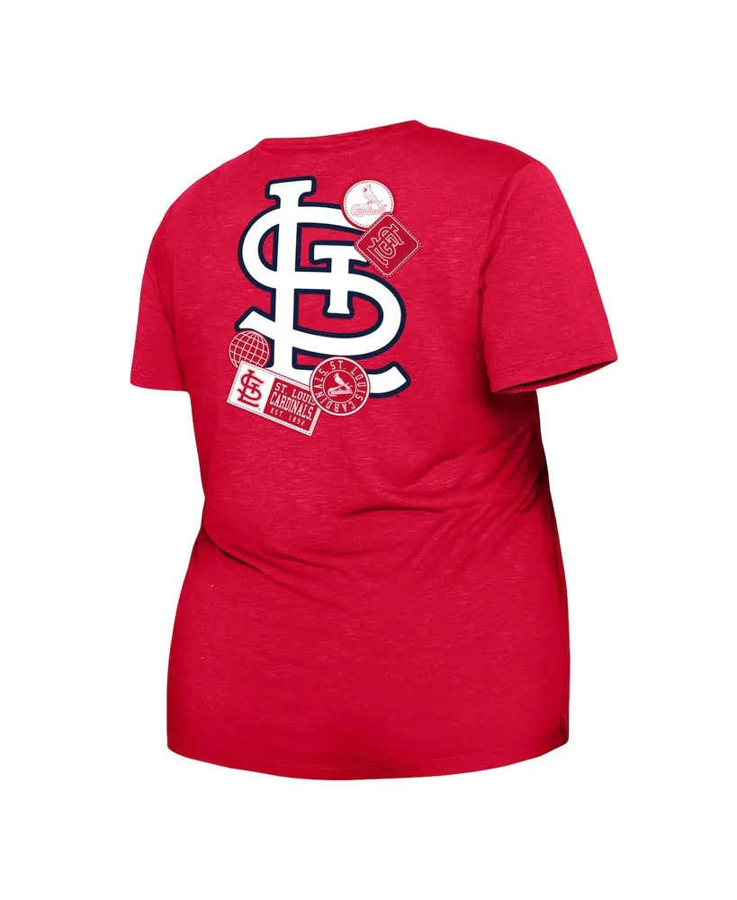 Women's New Era Red St. Louis Cardinals Plus Two-Hit Front Knot T-shirt