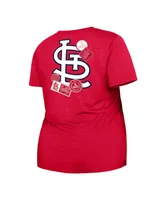 Women's New Era Red St. Louis Cardinals Plus Two-Hit Front Knot T-shirt