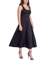 24seven Comfort Apparel Women's Relaxed Sleeveless Tunic A-Line Long Dress