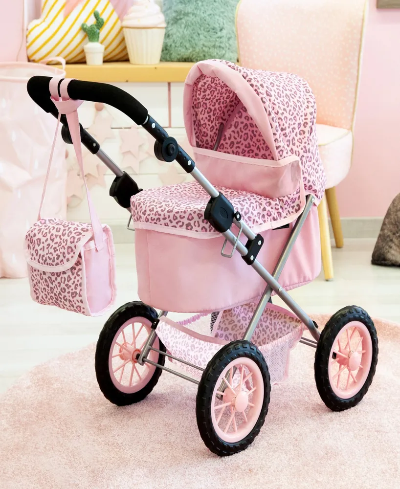 Bayer Design Dolls Pink And Animal Print Trendy Pram