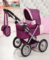 Bayer Design Dolls Burgundy, Pink, Hearts Trendy Pram