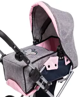 Bayer Design Dolls Grey, Pink, Butterfly Pram City Star