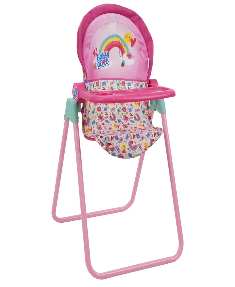 Baby Alive Pink, Rainbow Doll Highchair Set