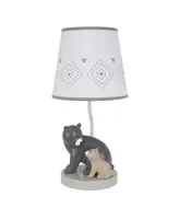 Lambs & Ivy Woodland Forest Gray Bears Nursery Lamp with Shade & Bulb