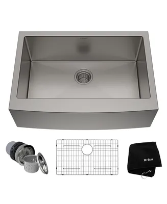 Kraus Standart Pro in. 16 Gauge Single Bowl Stainless Steel Farmhouse Kitchen Sink