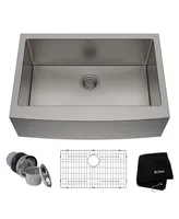 Kraus Standart Pro in. 16 Gauge Single Bowl Stainless Steel Farmhouse Kitchen Sink