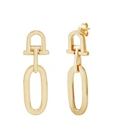 Italian Gold Polished Door Knocker Dangle Drop Earrings in 10k Gold