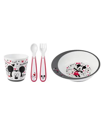 Nuk Mickey Mouse Child Toddler Tableware Set, 4 Pieces - Assorted Pre