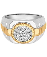 Men's Diamond Circle Cluster Ring (1/3 ct. t.w.) Sterling Silver & 18k Gold-Plate