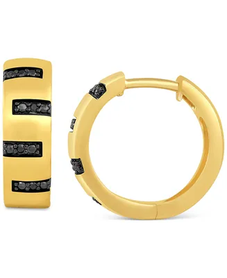 Men's Diamond Zigzag Small Hoop Earrings (1/20 ct. t.w.), 15mm (Also in Black Diamond)