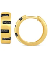 Men's Diamond Zigzag Small Hoop Earrings (1/20 ct. t.w.), 15mm (Also in Black Diamond)