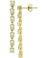 Giani Bernini Cubic Zirconia Seven Stone Linear Drop Earrings, Created for Macy's