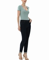 kimi + kai Women's Sweetheart Neck Basic Bodysuit Top