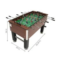 Sunnydaze Decor 55 in Faux Wood Foosball Game Table with Folding Drink Holders