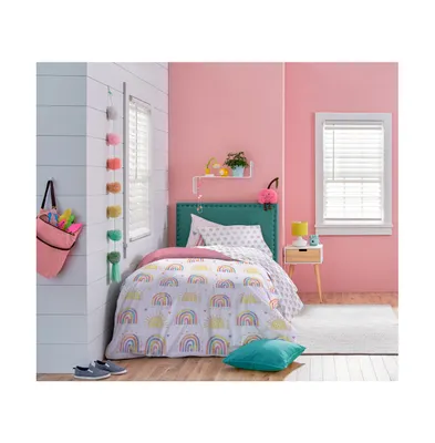 Saturday Park Doodle Rainbow 100% Organic Cotton Queen Bed Set
