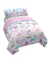 Saturday Park Ombre Butterflies 100% Organic Cotton Full/Queen Duvet Cover & Sham Set