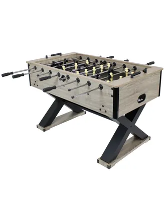 Sunnydaze Decor Delano 54.5 in Foosball Table with Distressed Wood Look