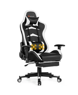 Costway Massage Gaming Chair Reclining Swivel Racing Office Chair