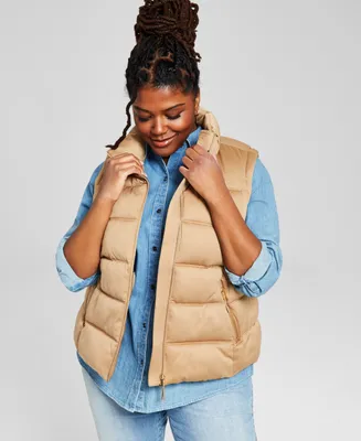 Tommy Hilfiger Women's Plus Stand-Collar Puffer Vest, Created for Macy's