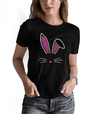 La Pop Art Women's Word Bunny Ears Short Sleeve T-shirt