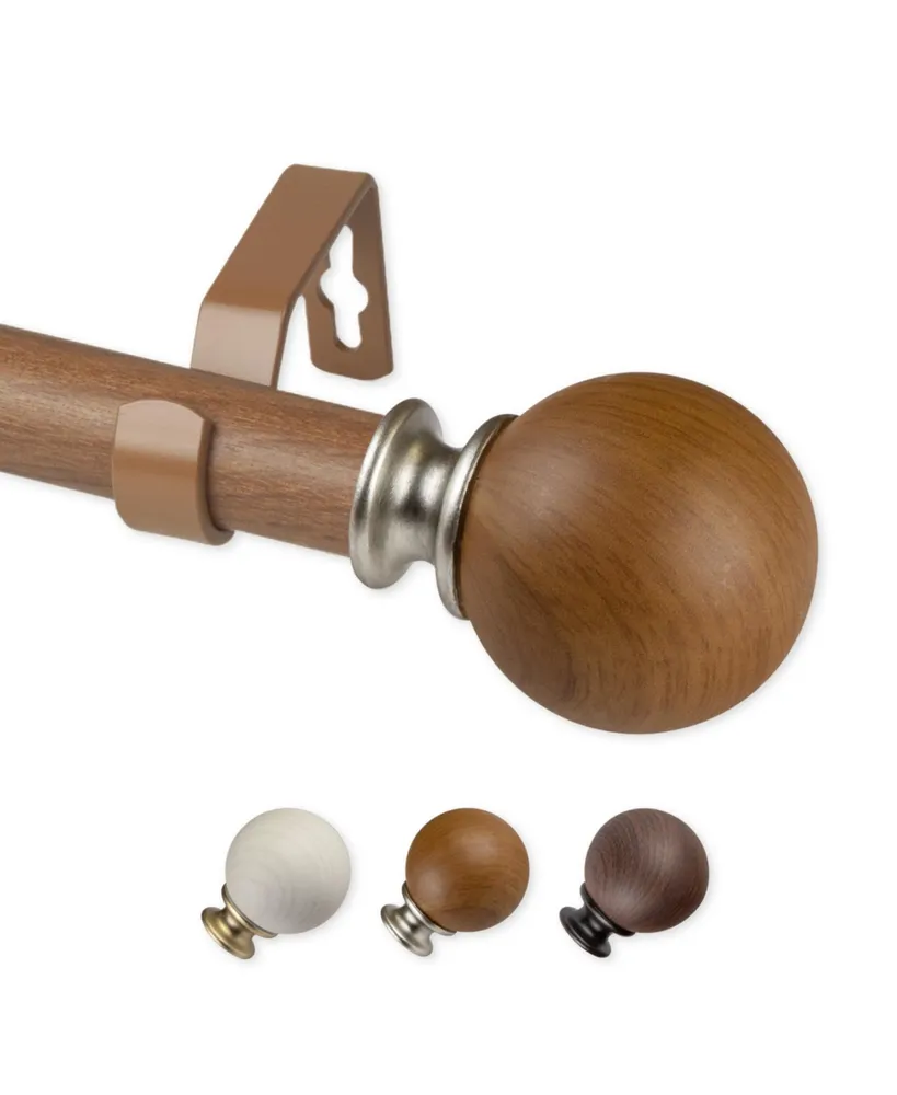 Finola 1" Faux Wood Curtain Rod 120-170"