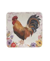 Certified International Floral Rooster Set of 4 Canape Plates, 6"