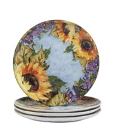 Certified International Sunflower Bouquet Set of 4 Dinner Plate 11"