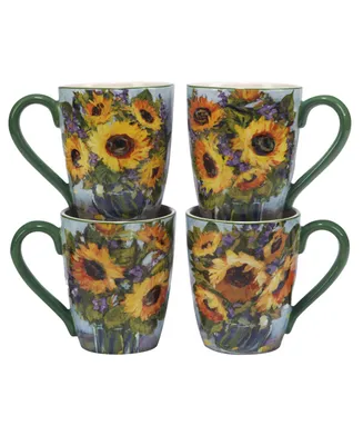 Certified International Sunflower Bouquet Set of 4 Mug 14 oz.