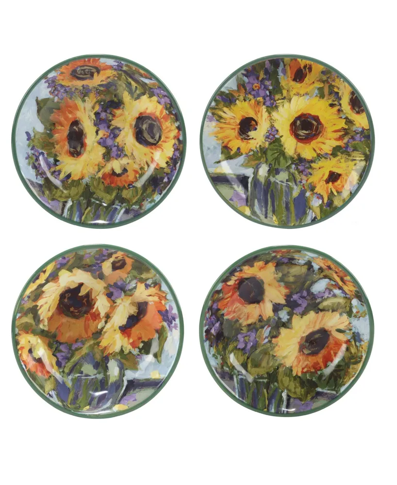 Certified International Sunflower Bouquet Set of 4 Soup/Pasta Bowl 9"