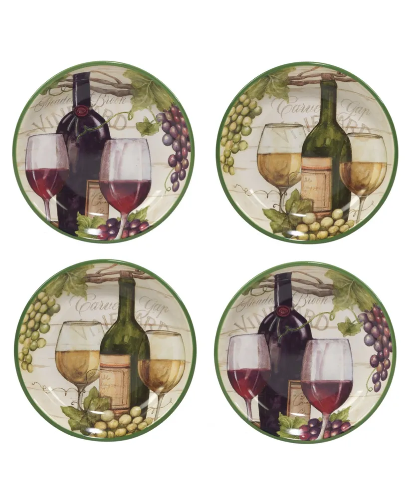 Certified International Meadow Brook Vineyard Set of 4 Soup/Pasta Bowl 9"