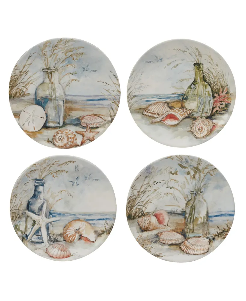 Certified International Coastal Landscape Set of 4 Salad Plate 9"