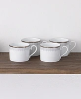 Noritake Silver Colonnade 4 Piece Cup Set, Service for 4