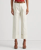 Lauren Ralph Double-Faced Stretch Cotton Ankle Pants