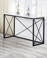 Steve Silver Skyler 48" Rectangular Marble and Metal Sofa Table